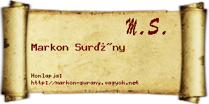 Markon Surány névjegykártya